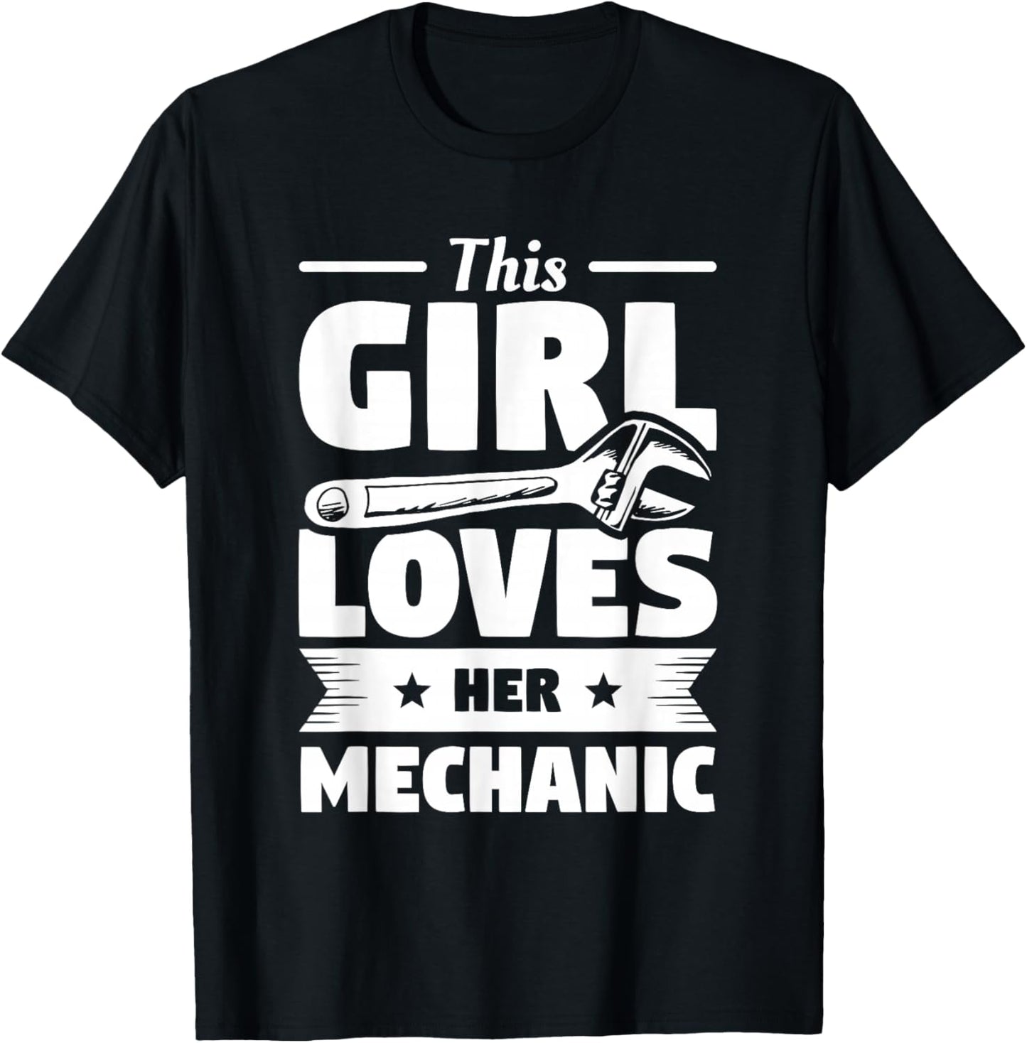 This Girl Loves Her Mechanic Girlfriend Wife Mechanics T-Shirt - T-Shirt | Black