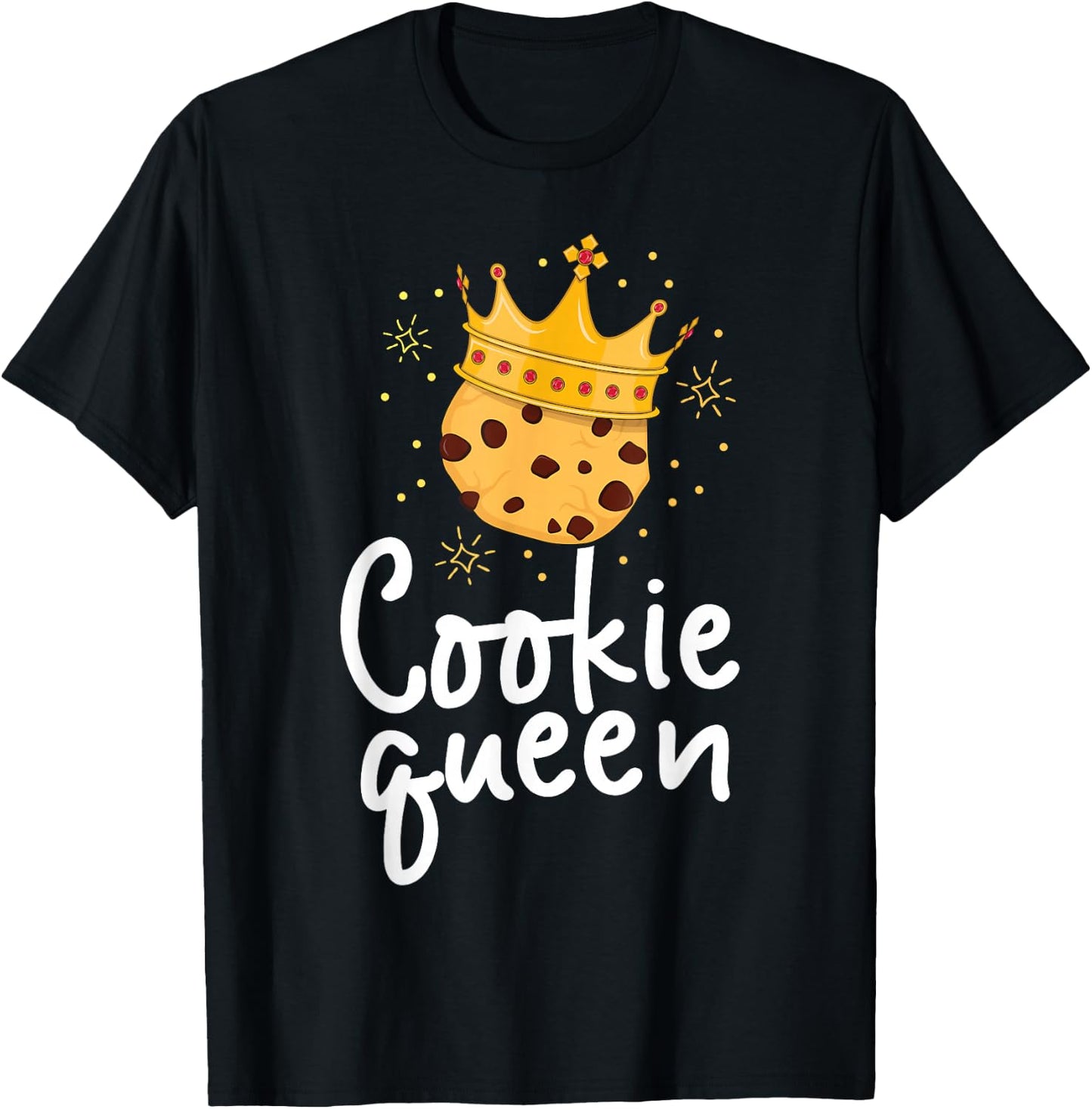 Cookie Queen Cute Chocolate Chip Foodie Gift Girls Women T-Shirt - T-Shirt | Black