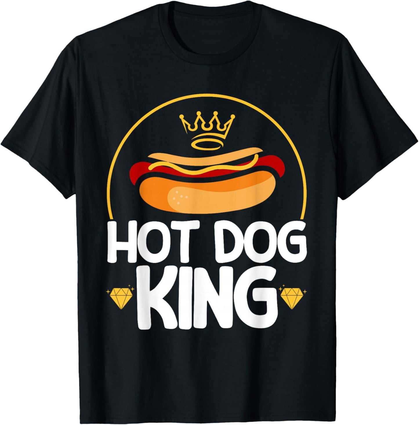 Hot Dog Food Saying Hot Dog King T-Shirt - T-Shirt | Black