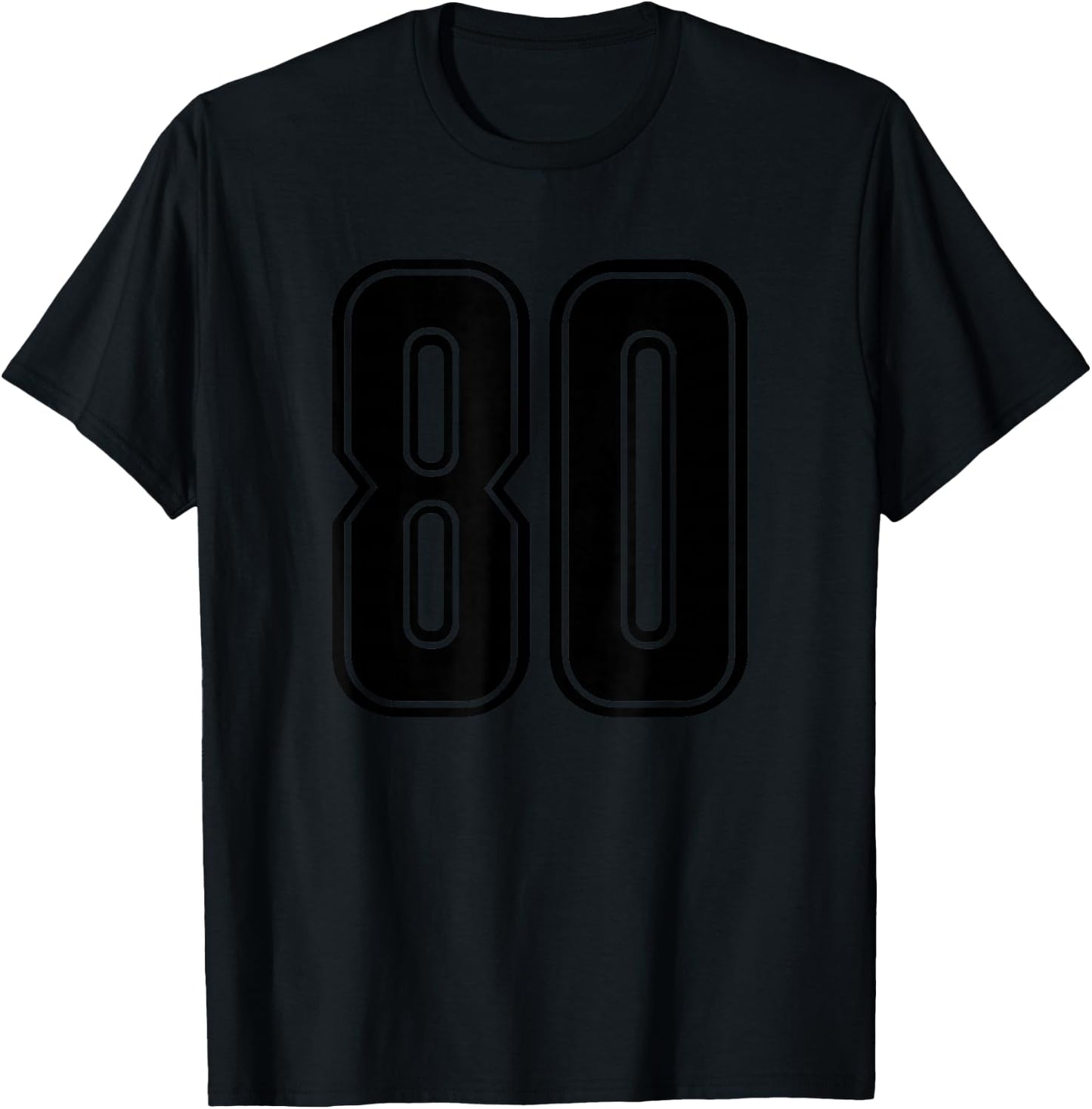 Number #80 Black Sport Number 80 T-Shirt - T-Shirt | Black