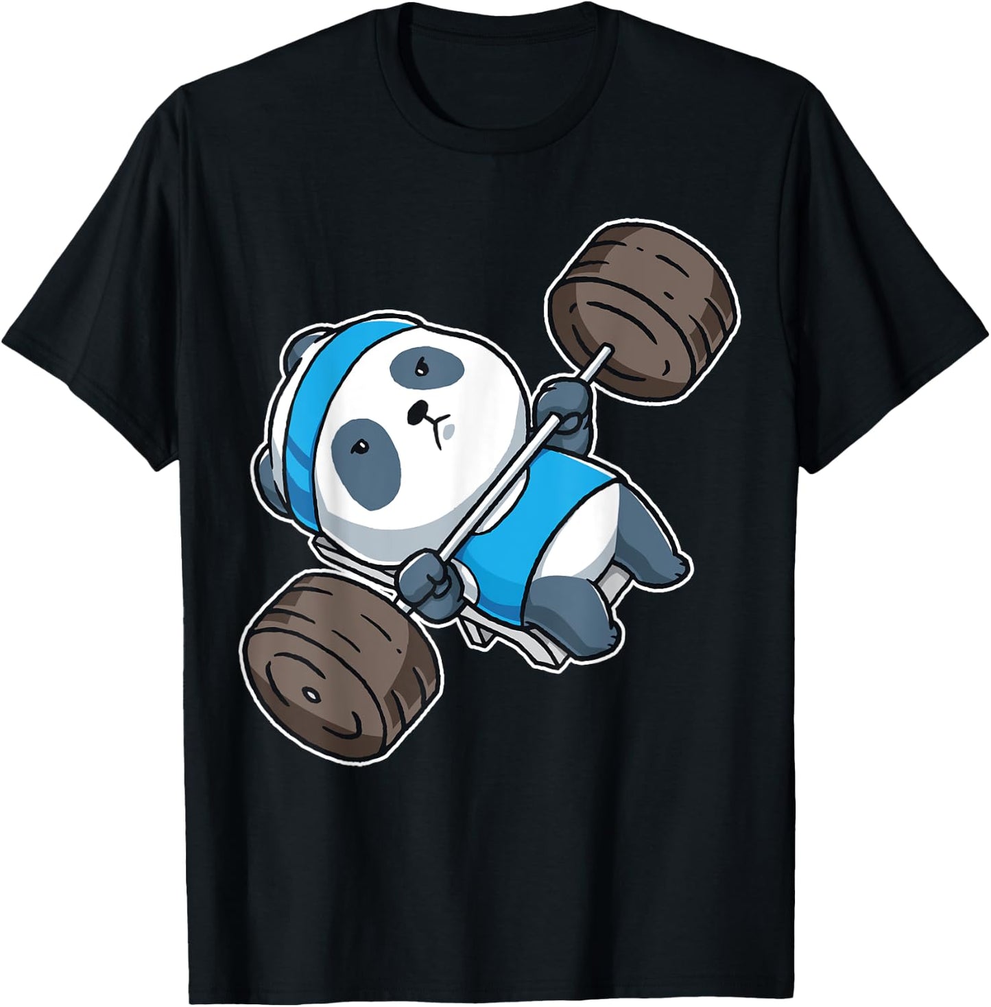 Panda Bear Gym Workout Training Bench Press Weight Lifting T-Shirt - T-Shirt | Black