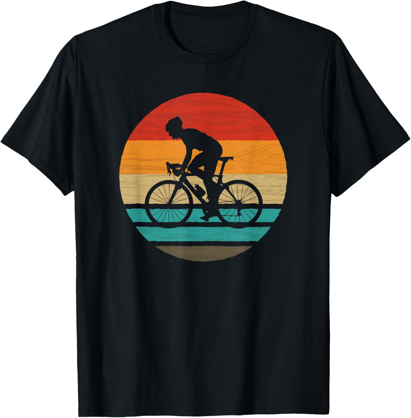 Road Bicycle Racing Cyclist Retro Style Vintage T-Shirt - T-Shirt | Black