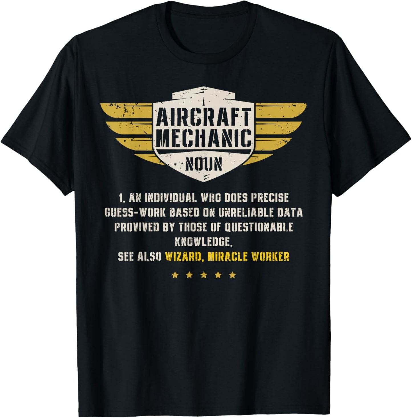 Aircraft Mechanic Definition Funny Noun Meaning Gifts Men T-Shirt - T-Shirt | Black
