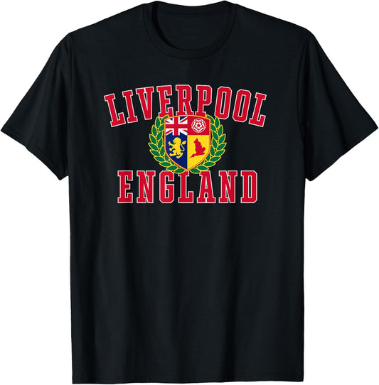 Liverpool England Crest T-Shirt - T-Shirt | Black