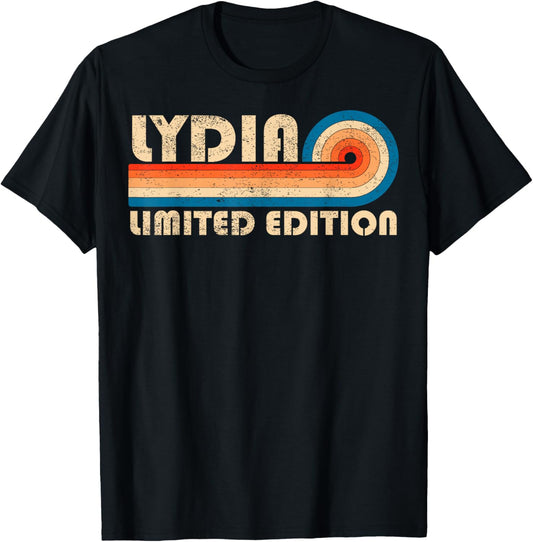 LYDIA First Name Funny Retro Vintage Birthday T-Shirt - T-Shirt | Black