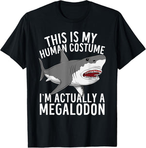 This Is My Human Costume Megalodon Funny Shark Lover T-Shirt - T-Shirt | Black