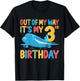 Out Of My Way It's My 3rd Birthday Airplane 3 Years Old Kids T-Shirt - T-Shirt | Black