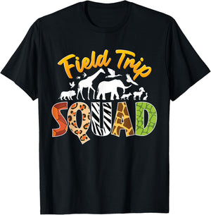 Zoo Field Trip Squad Matching Teacher Students Boys Girls T-Shirt - T-Shirt | Black