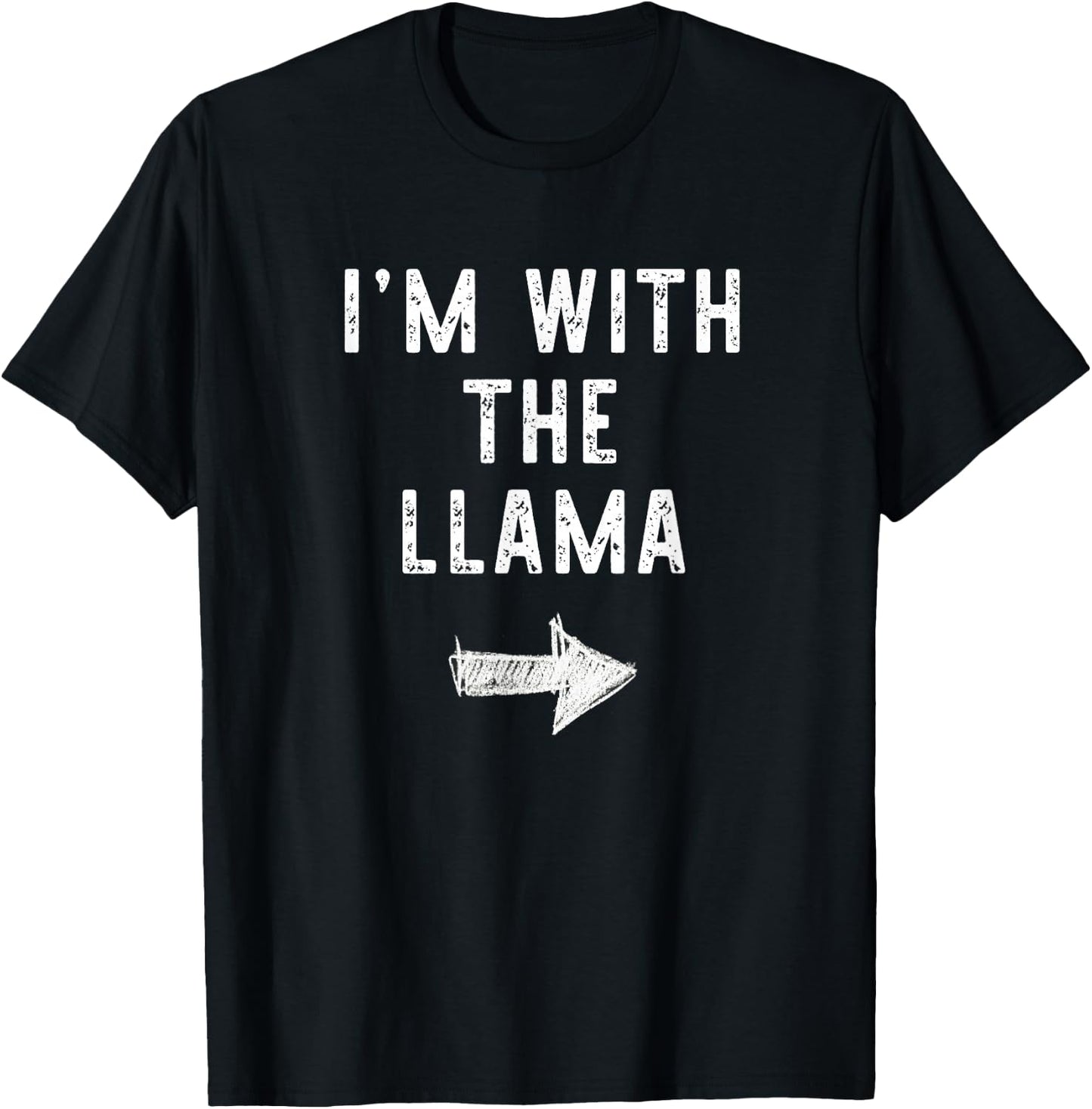 I’m With The Llama Funny Halloween Couple Costume T-Shirt - T-Shirt | Black