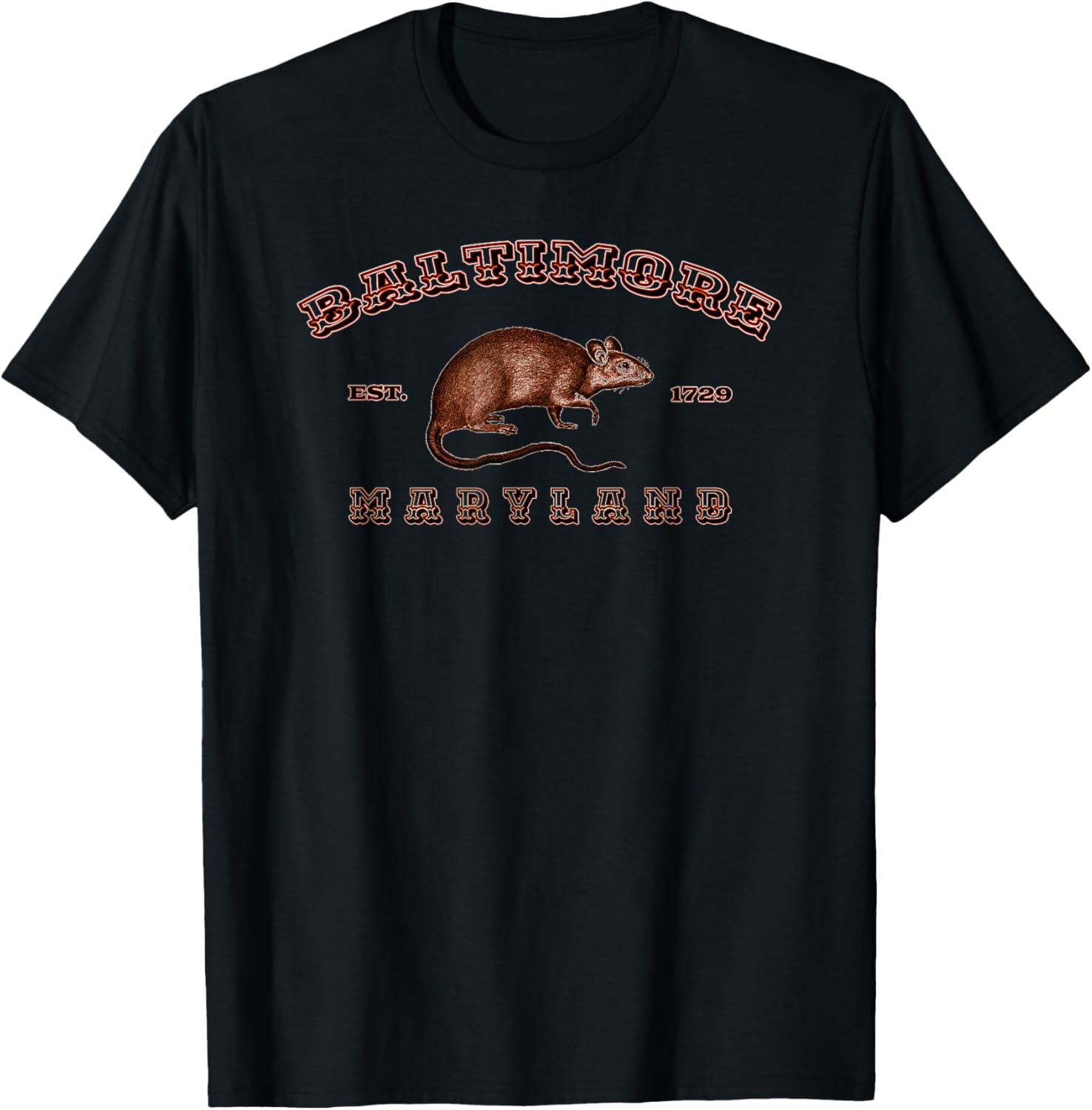 Funny Novelty Baltimore Rat Harm City Annapolis Charm City T-Shirt - T-Shirt | Black