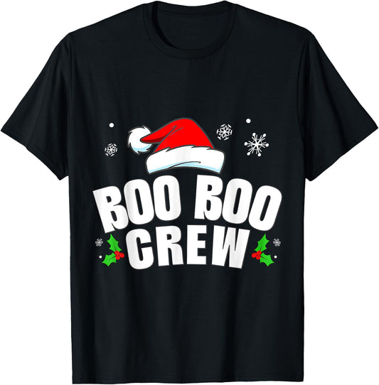 Christmas Boo Boo Crew Men Women Buffalo Plaid T-Shirt - T-Shirt | Black