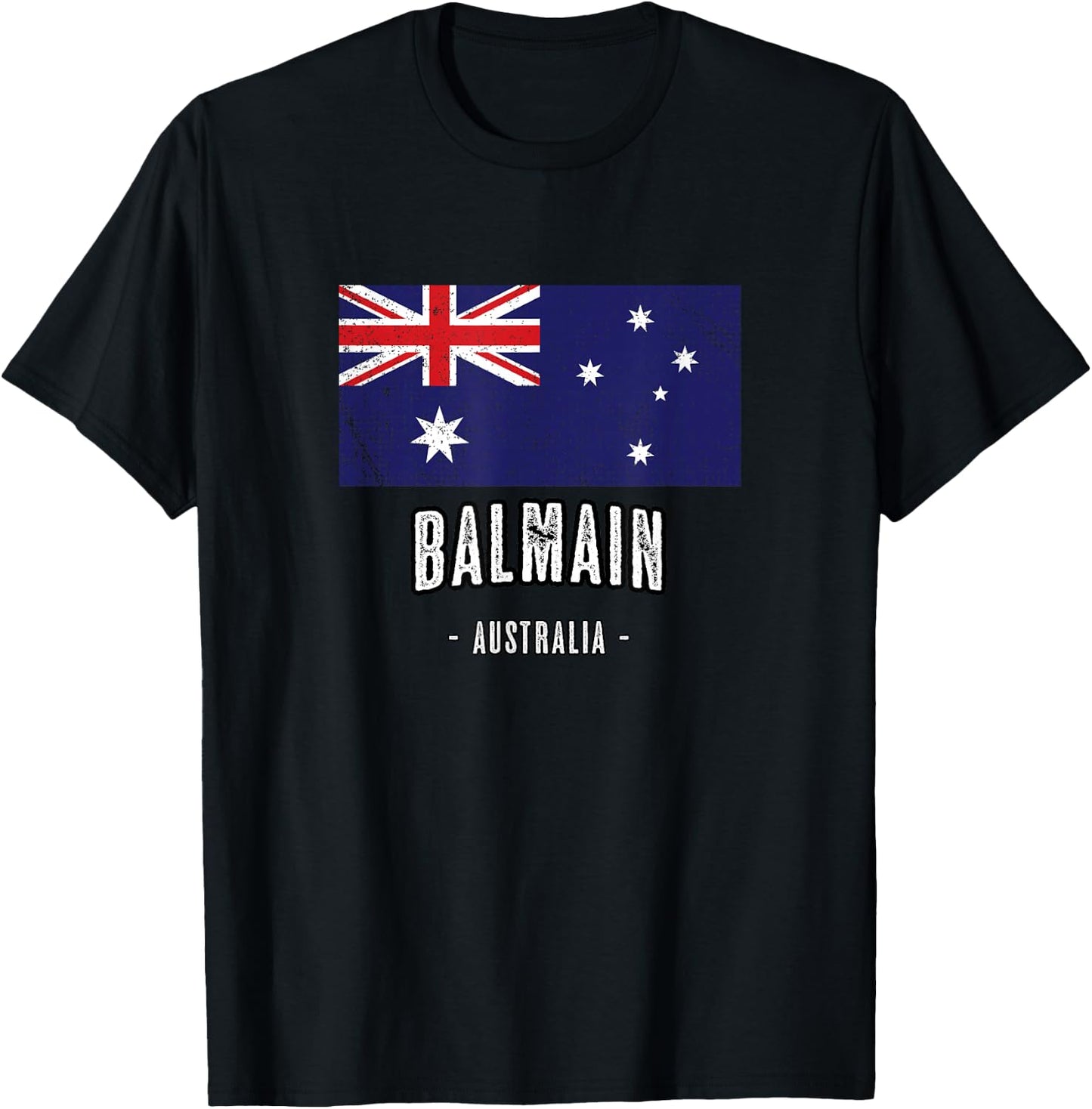 City of Balmain, Australia | AU Australian Flag T-Shirt - T-Shirt | Black