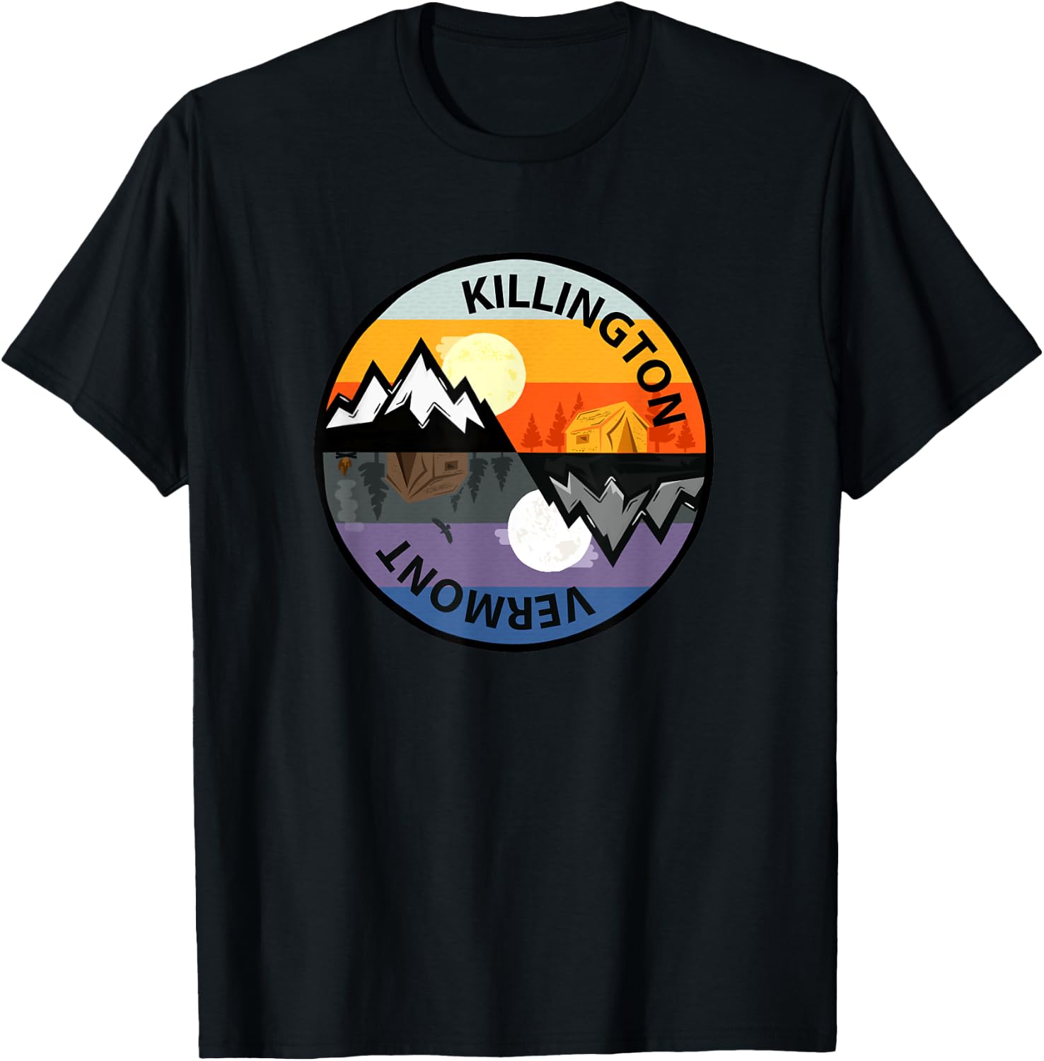 Retro Vintage Killington, Vermont Souvenir Camping T-Shirt - T-Shirt | Black