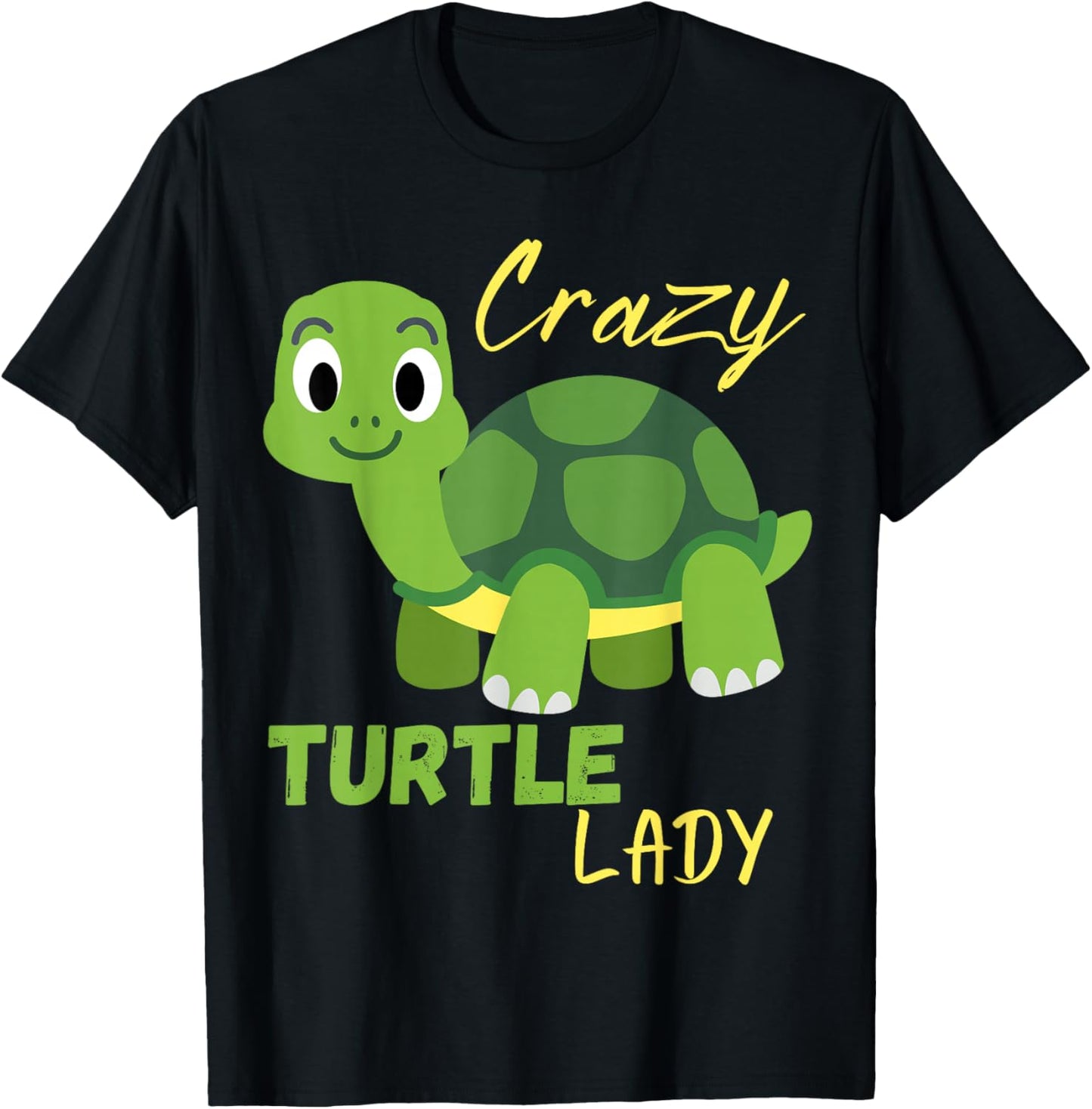 Funny Crazy Turtle Lady for Girl or Woman who loves Turtles T-Shirt - T-Shirt | Black