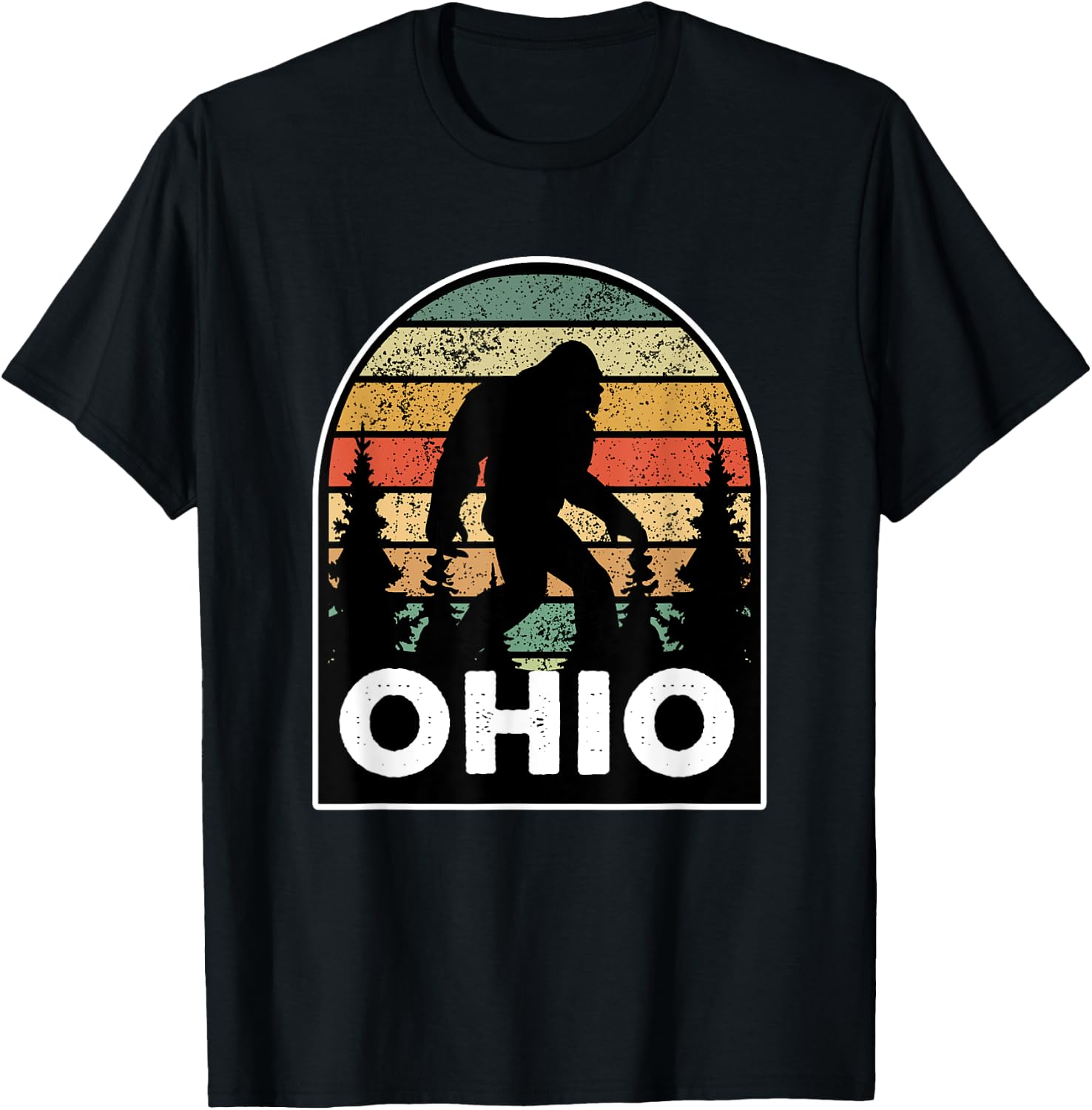 Ohio with a Bigfoot, or a Sasquatch T-Shirt - T-Shirt | Black