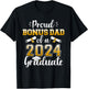 Proud bonus dad of a class of 2024 graduate for graduation T-Shirt - T-Shirt | Black