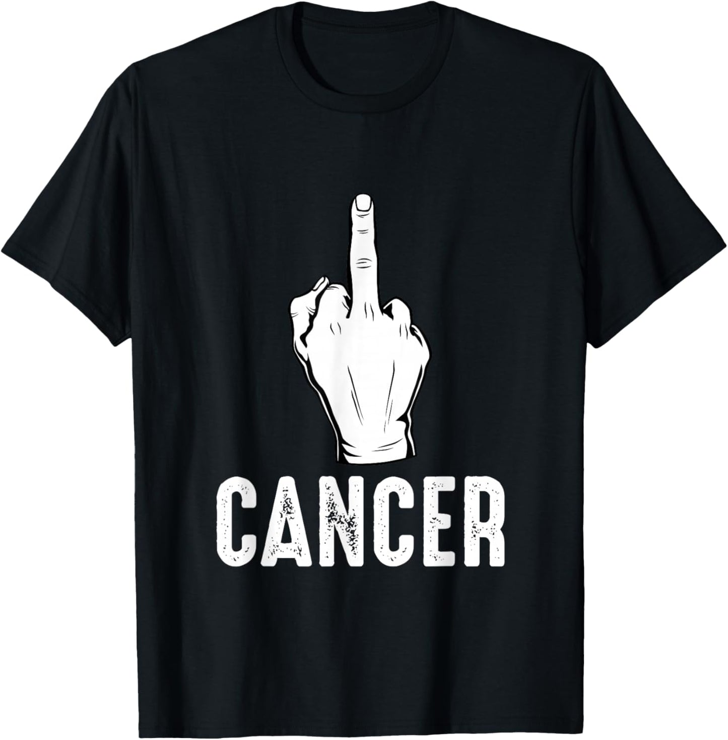 Middle Finger Cancer Fuck Cancer Awareness Month F Word T-Shirt - T-Shirt | Black