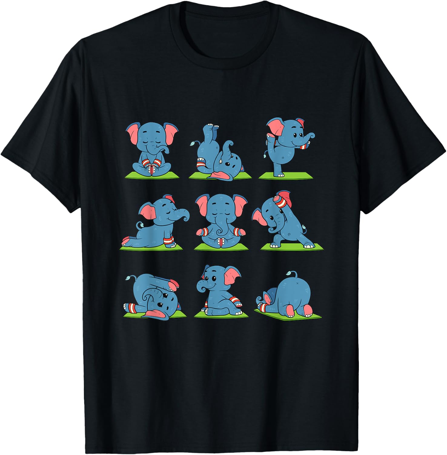 Elephant Yoga Position Workout Gift T-Shirt - T-Shirt | Black