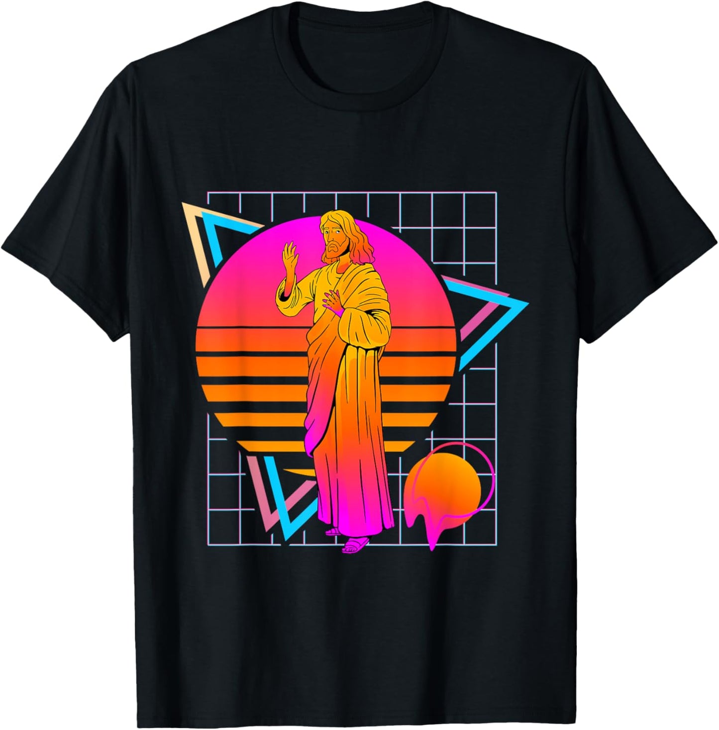 Jesus Retro 80s Style Vintage Religion T-Shirt - T-Shirt | Black