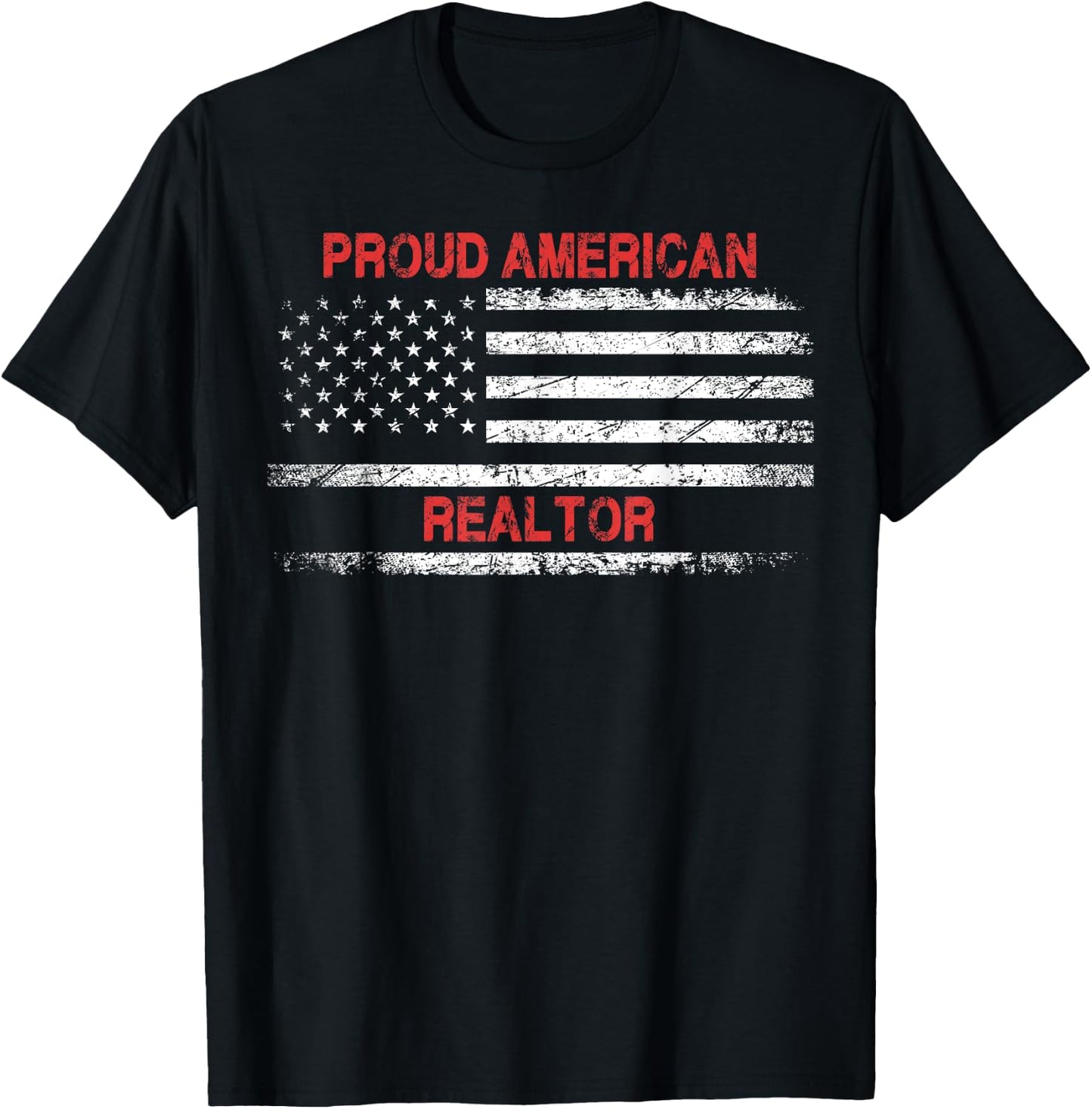 Proud American Patriotic USA Flag Gift Realtor Men T-Shirt - T-Shirt | Black