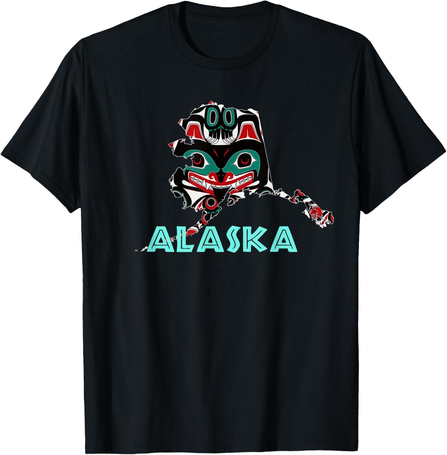 Alaska Native American Art Tlingit Eagle Tribal Bear Clan 2 T-Shirt - T-Shirt | Black