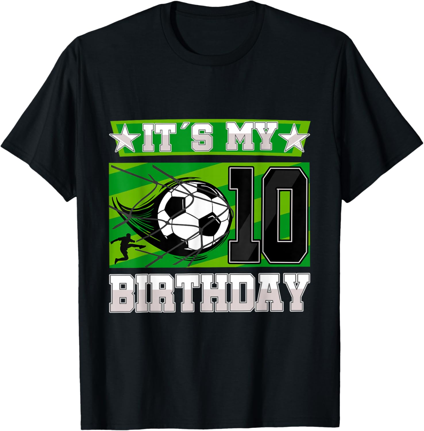 Soccer Birthday Party - 10th Birthday Boy 10 Years Old T-Shirt - T-Shirt | Black