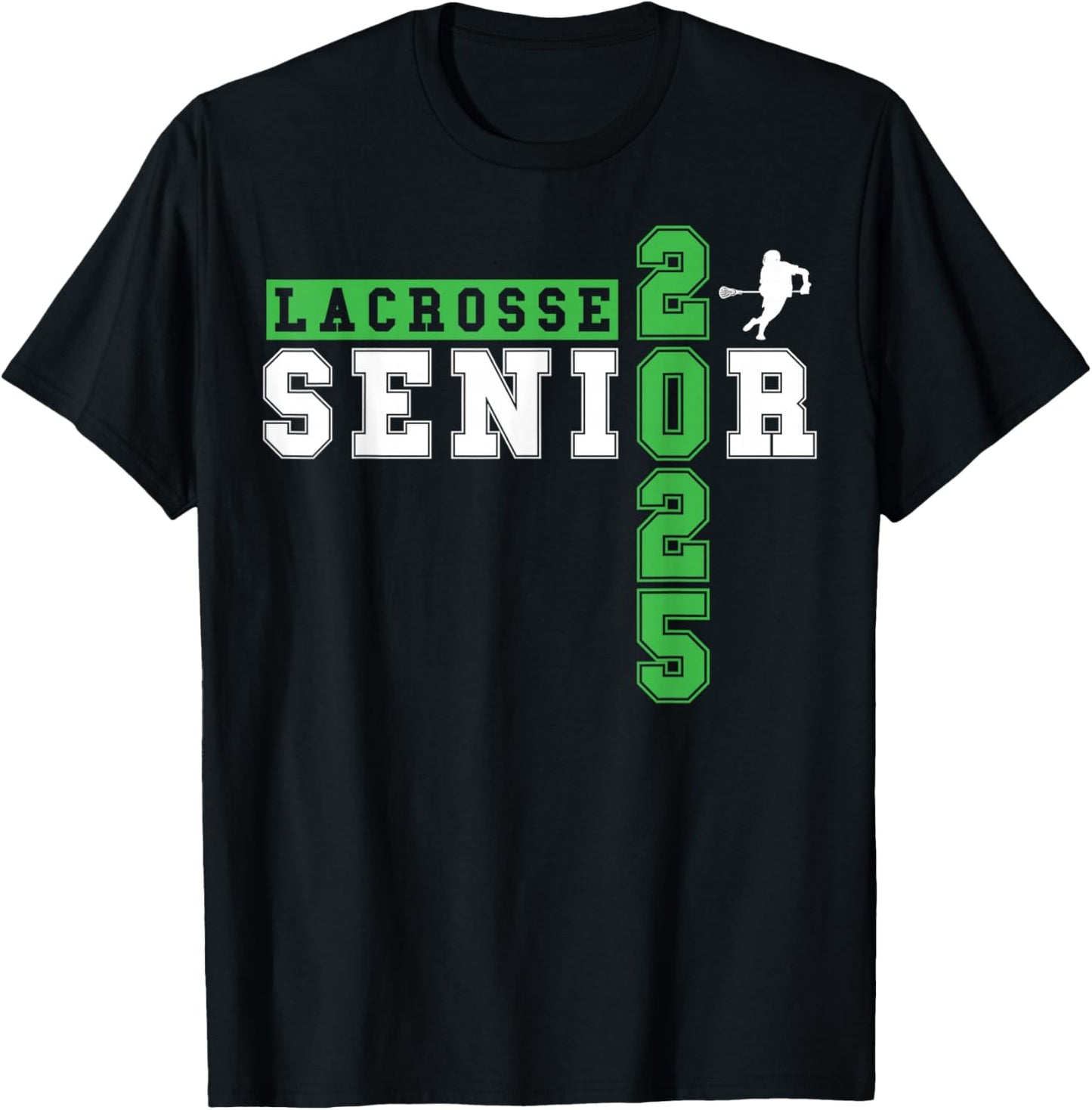 Lacrosse Senior Night Lacrosse Senior 2025 Graduation 17 T-Shirt - T-Shirt | Black