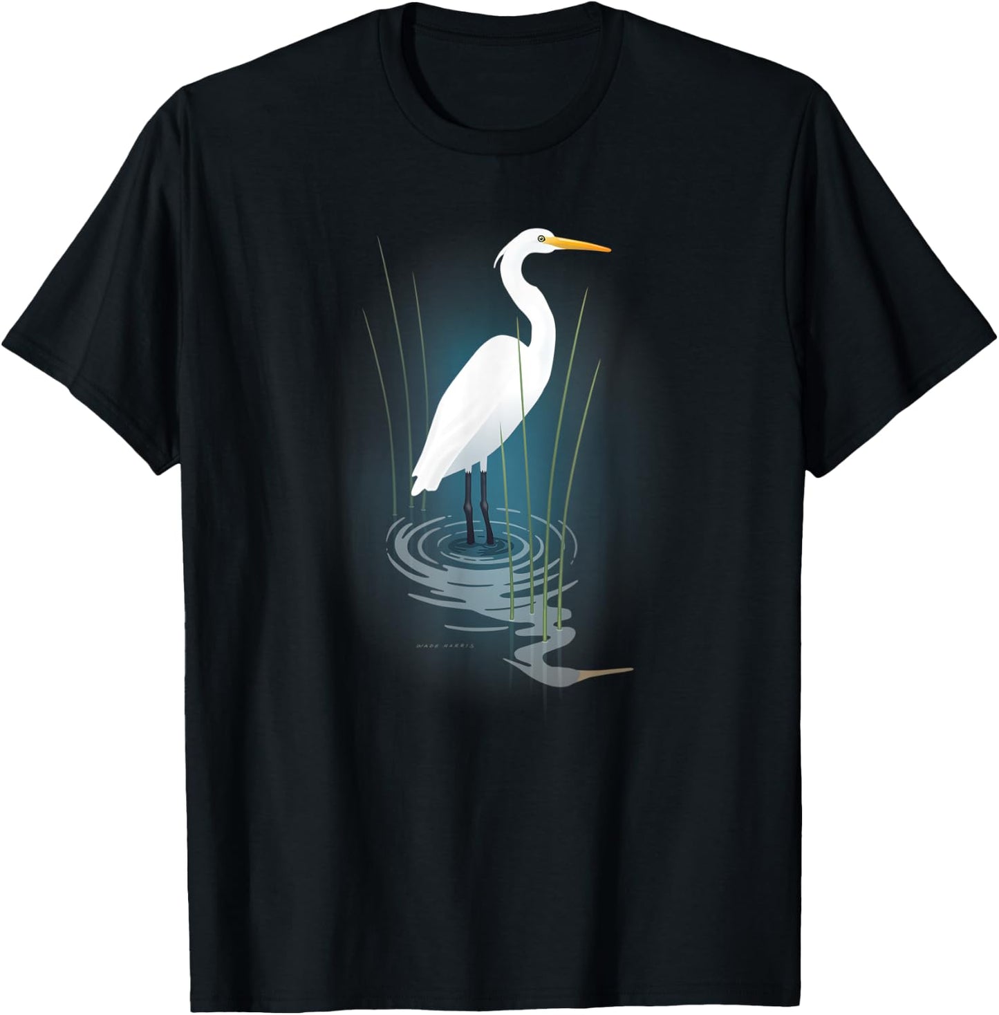 Snowy Egret T-Shirt - T-Shirt | Black