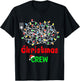 Christmas Crew Xmas Lights Pajama Happy Holiday Boy Girl T-Shirt - T-Shirt | Black