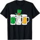 St Patricks Day Irish Beer Ireland Flag Clovers Shamrock T-Shirt - T-Shirt | Black