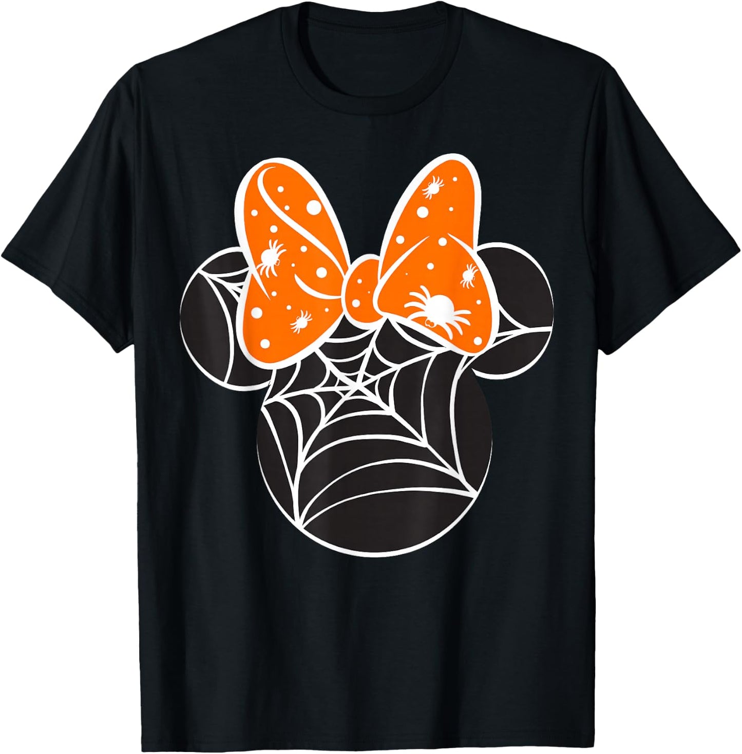 Disney Mickey & Friends Halloween Minnie Spider Web Logo T-Shirt - T-Shirt | Black