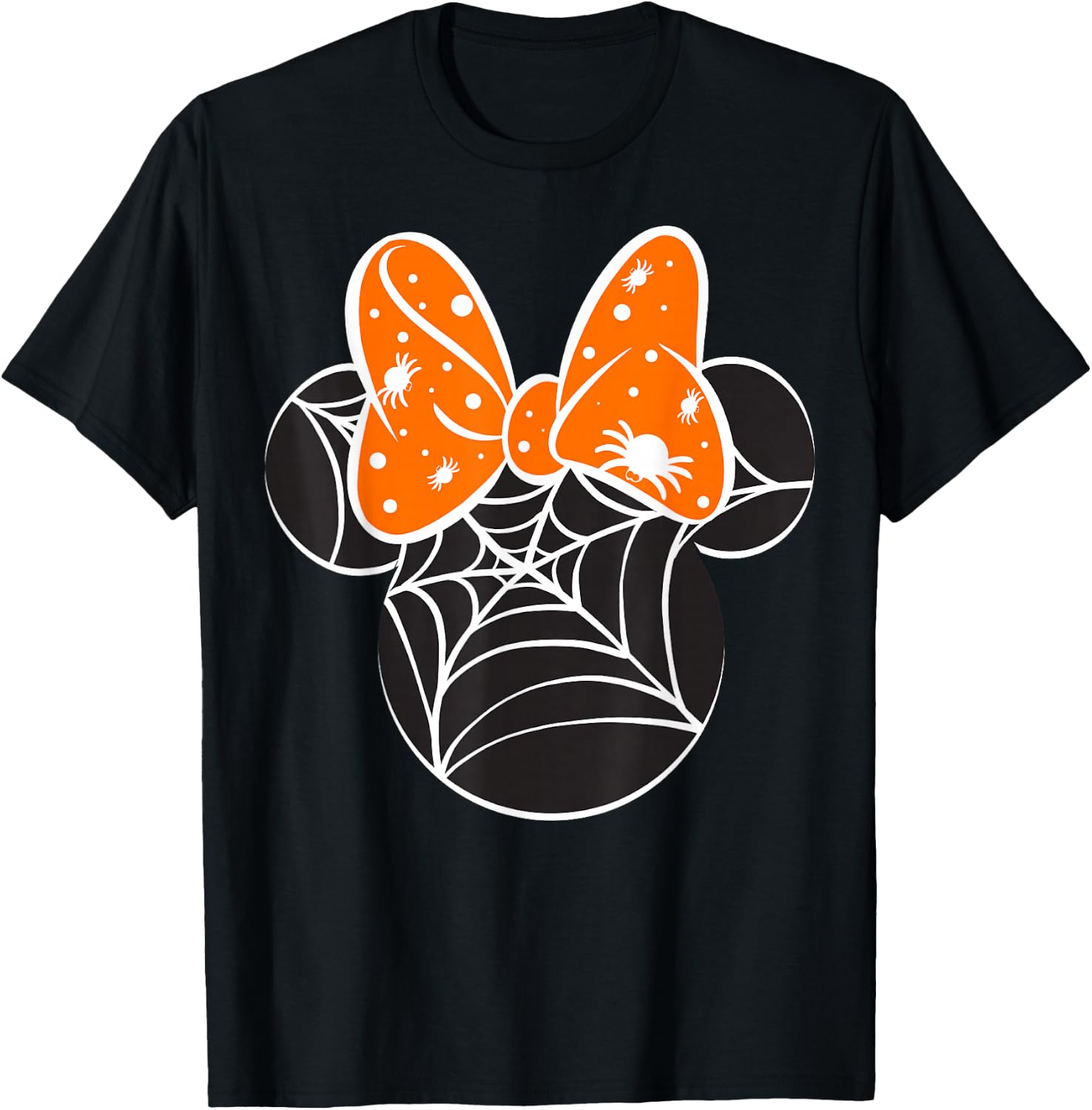 Disney Mickey & Friends Halloween Minnie Spider Web Logo T-Shirt - T-Shirt | Black