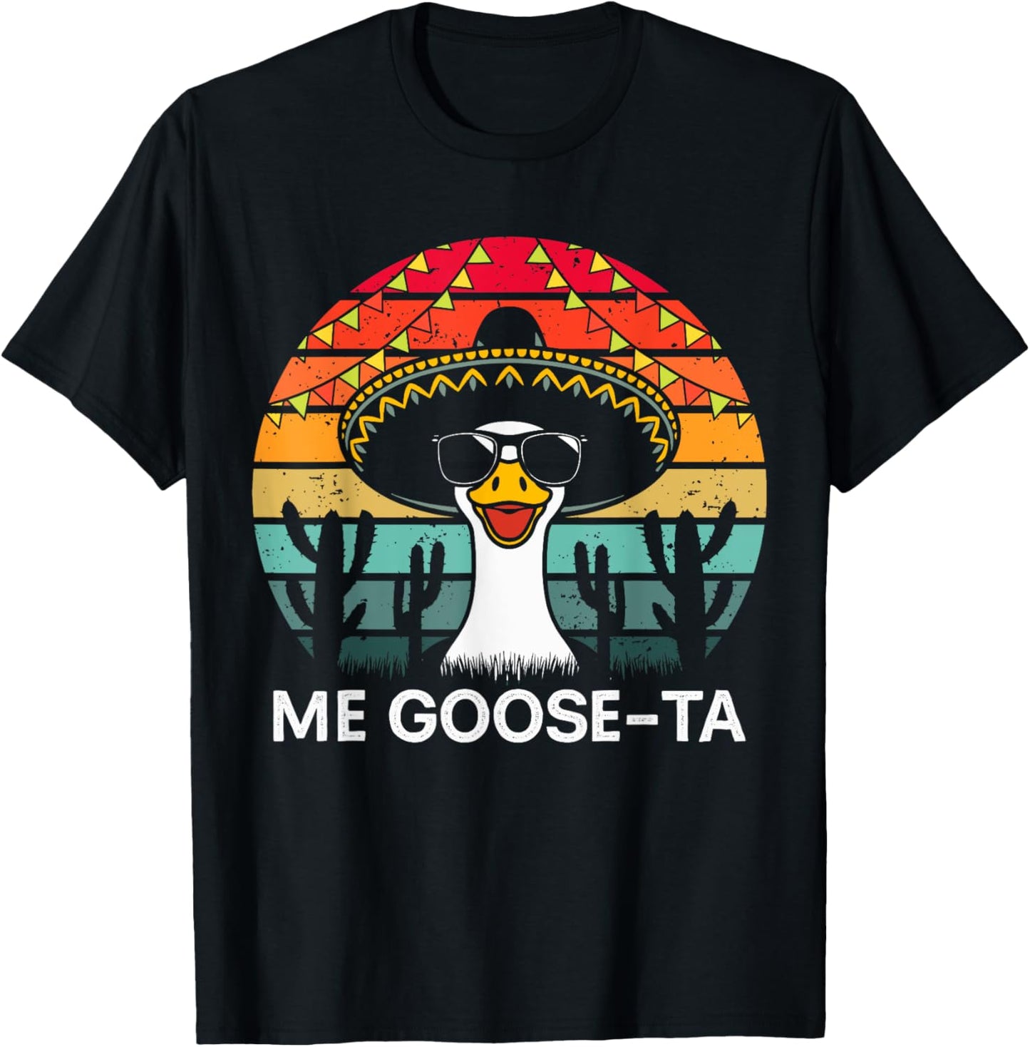 Me Goose Ta Retro Mexican Goose Pun Spanish Men Boys T-Shirt - T-Shirt | Black