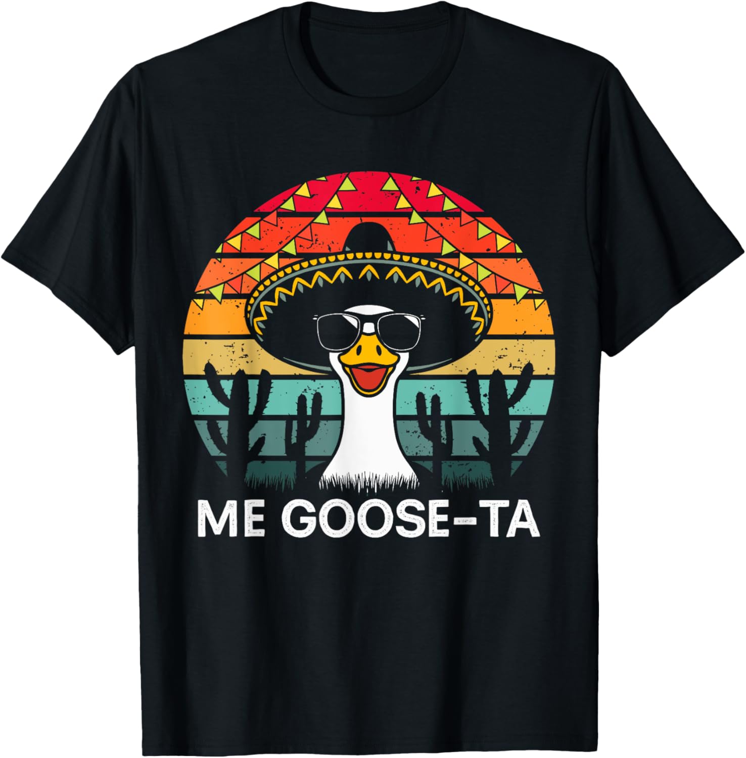 Me Goose Ta Retro Mexican Goose Pun Spanish Men Boys T-Shirt - T-Shirt | Black