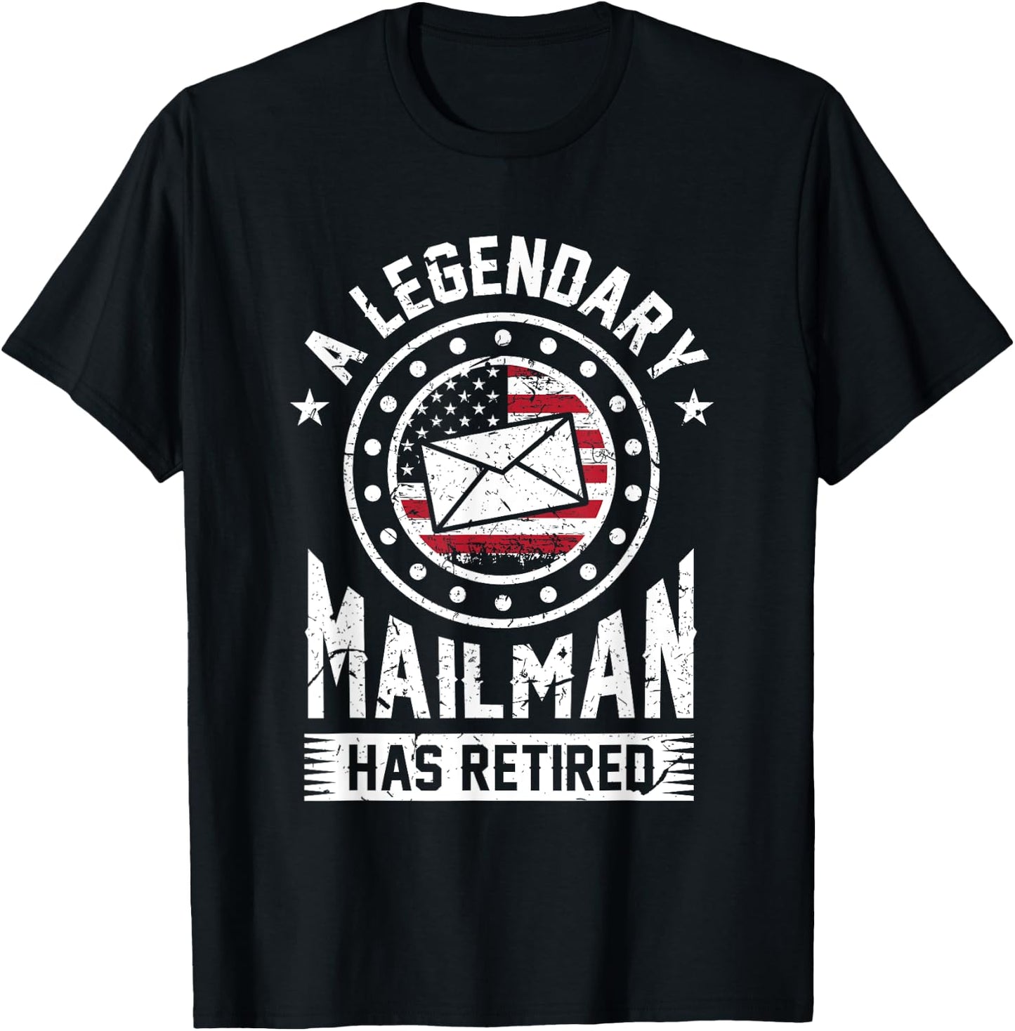 Retired Postal Worker Mailman Postman Post Office Gift T-Shirt - T-Shirt | Black