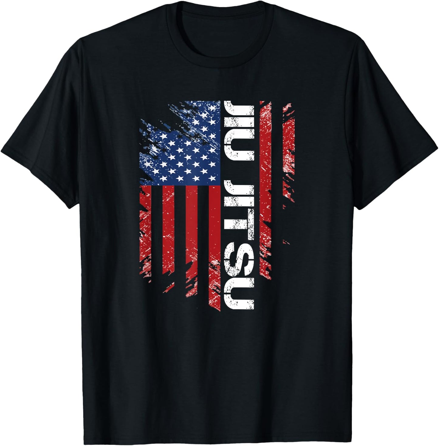 Vintage American USA Flag Brazilian jiu jitsu belts Shirt Women Kids Men T-Shirt - T-Shirt | Black