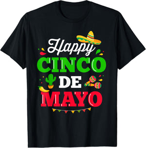 Happy Cinco de Mayo for mexican fiesta costume T-Shirt - T-Shirt | Black