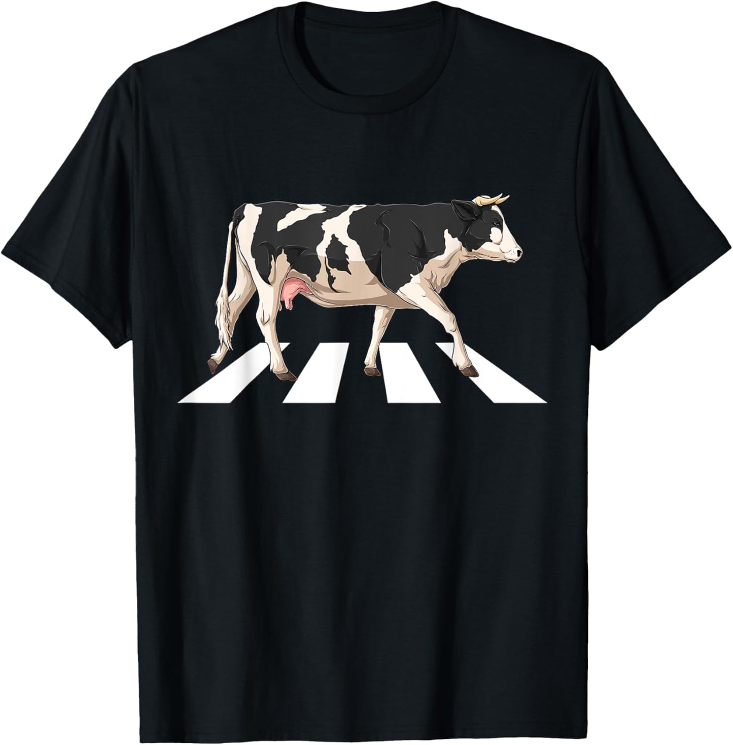 Funny Crosswalk Cows Farming farm Cow Girl Boy Women Men Kid T-Shirt - T-Shirt | Black