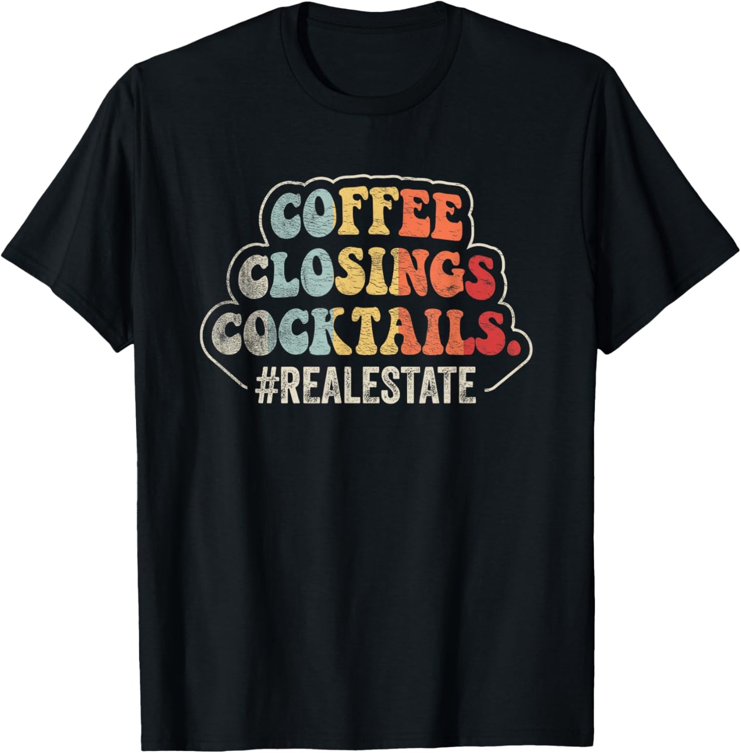 Retro Gift Real Estate Agent Real Estate Broker Realtor T-Shirt - T-Shirt | Black