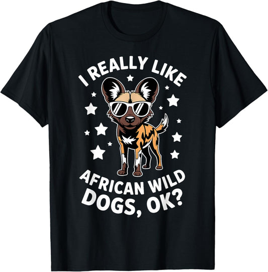 African Wild Dogs Funny African Wild Dog T-Shirt - T-Shirt | Black
