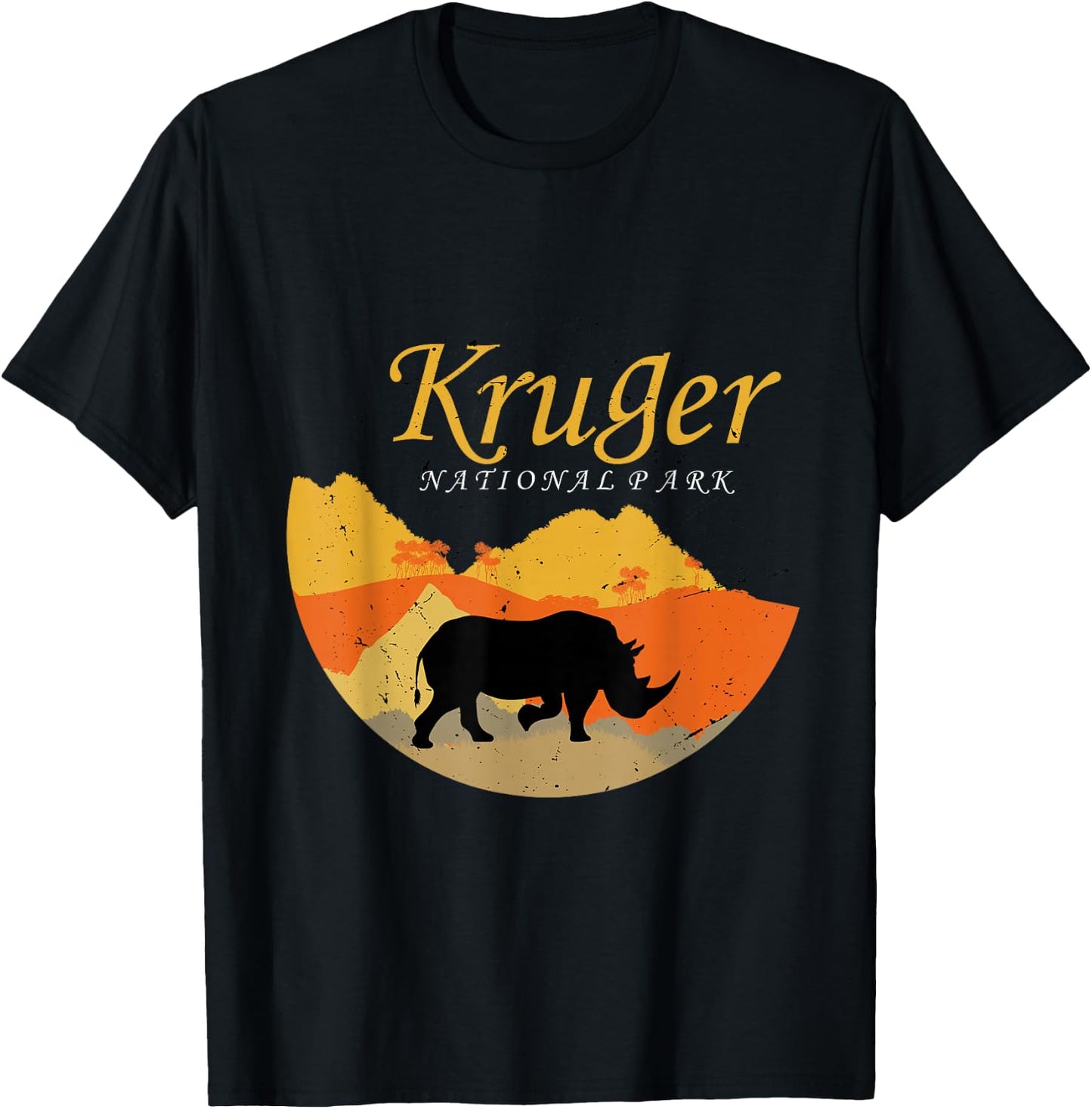 Rhino Africa Kruger National Park Safari Big Five Savanna T-Shirt - T-Shirt | Black