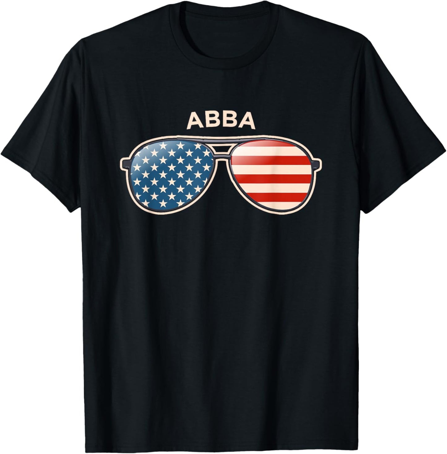 Abba, GA Vintage US Flag Sunglasses T-Shirt - T-Shirt | Black