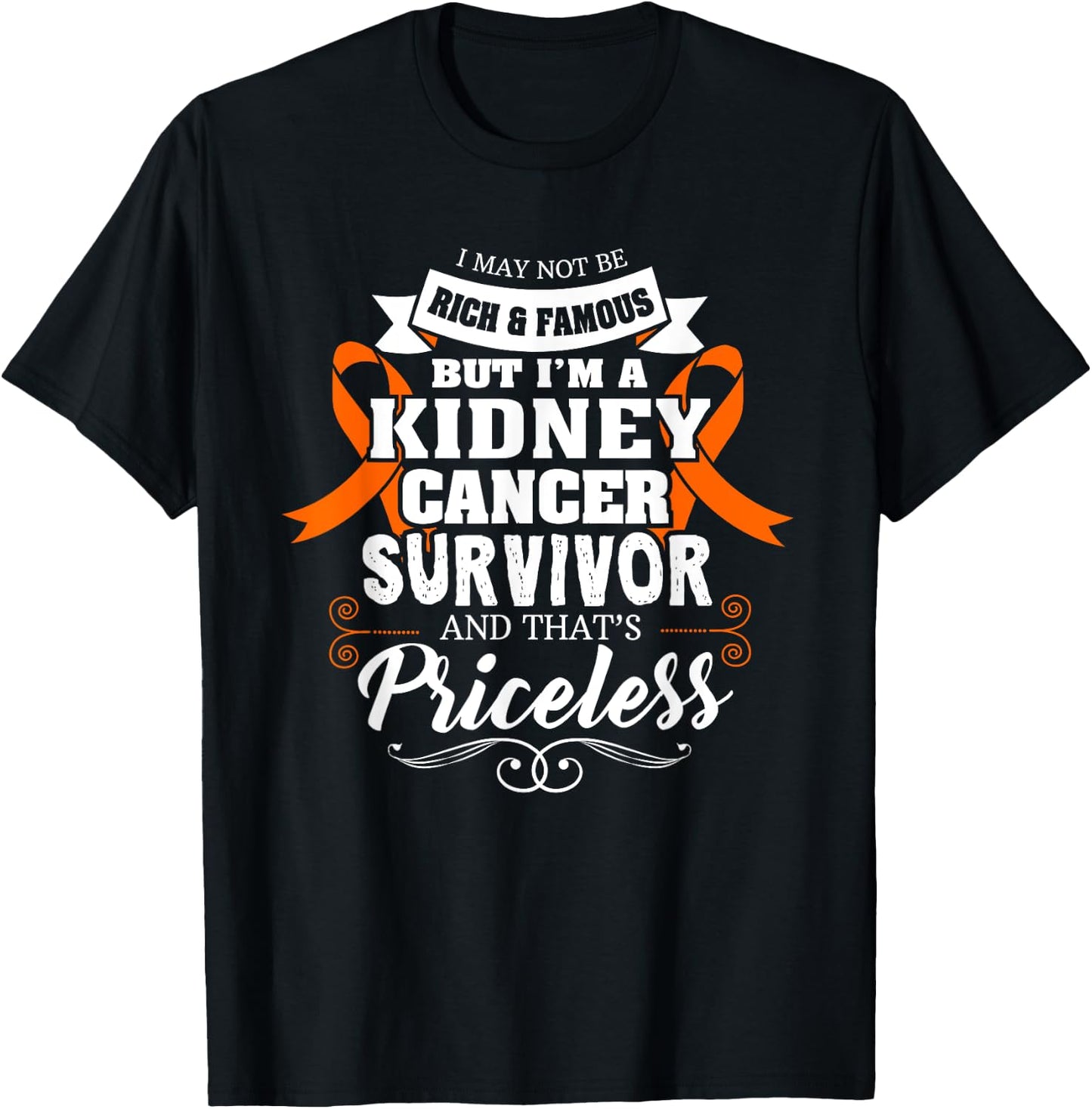 Survivor Priceless Kidney Cancer Awareness Ribbon Gifts T-Shirt - T-Shirt | Black