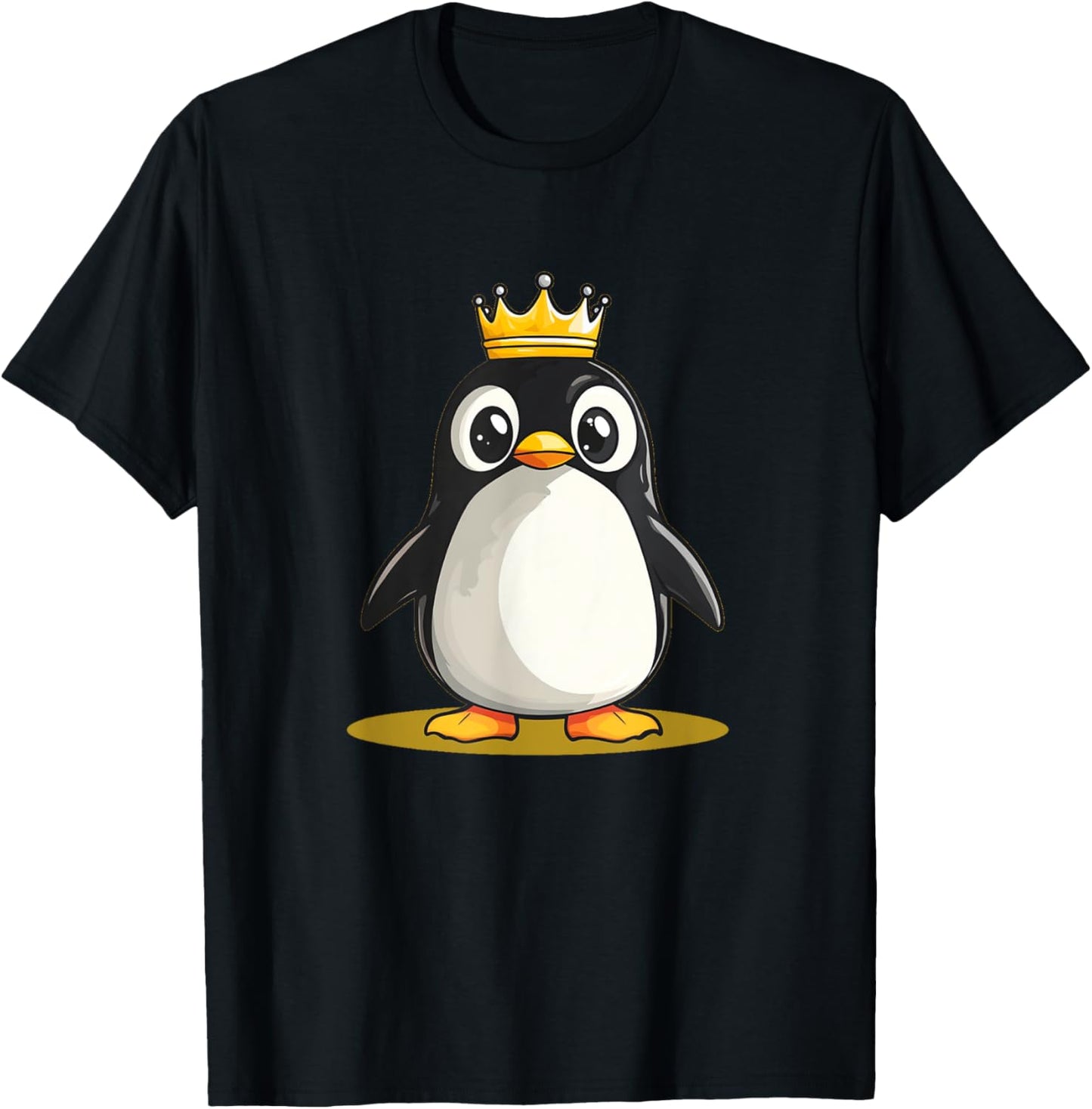Funny Penguin with Crown for Castle and Kingdom Lovers T-Shirt - T-Shirt | Black