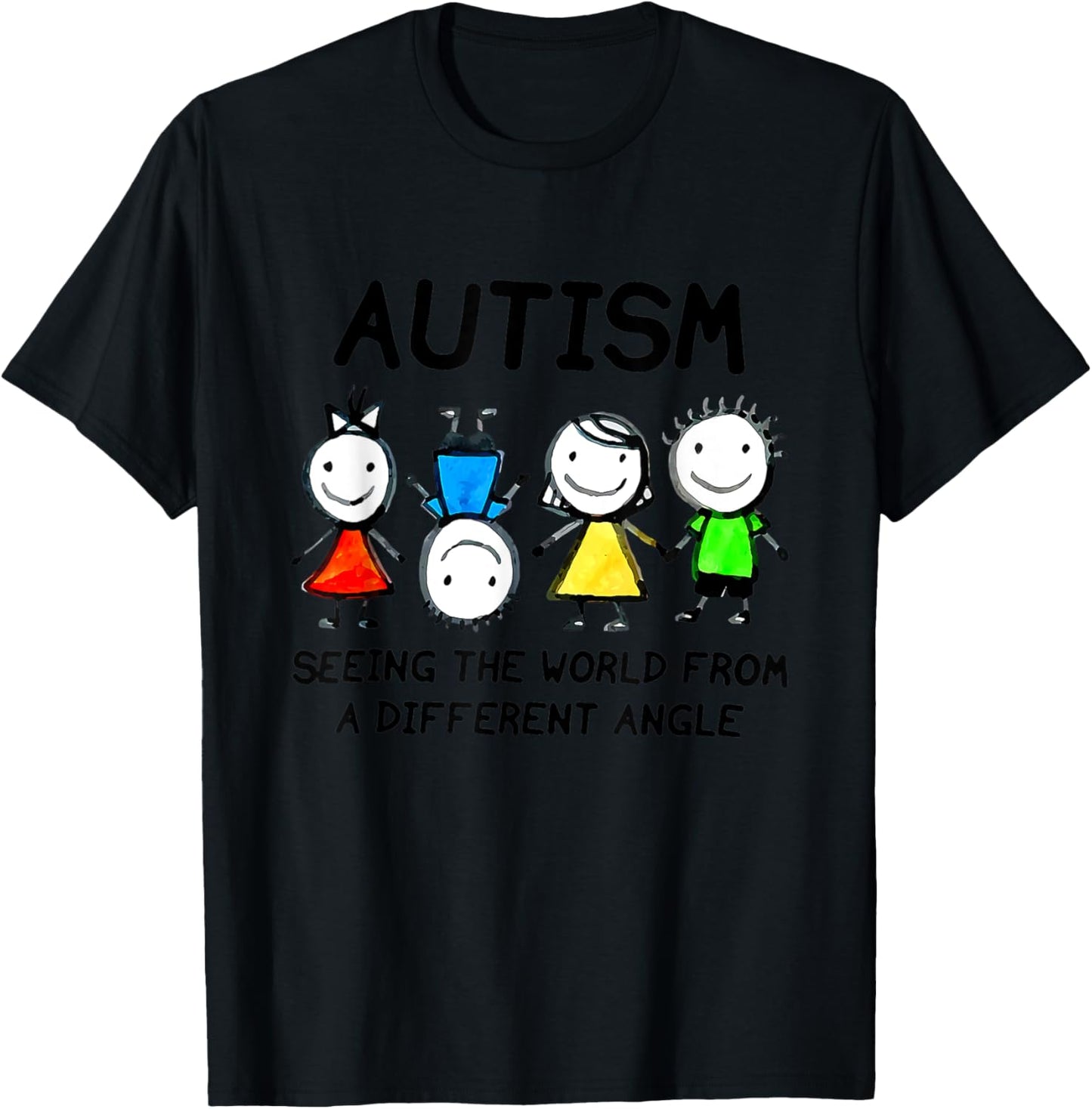 Autism Seeing The World From A Different Angle Autism T-Shirt - T-Shirt | Black