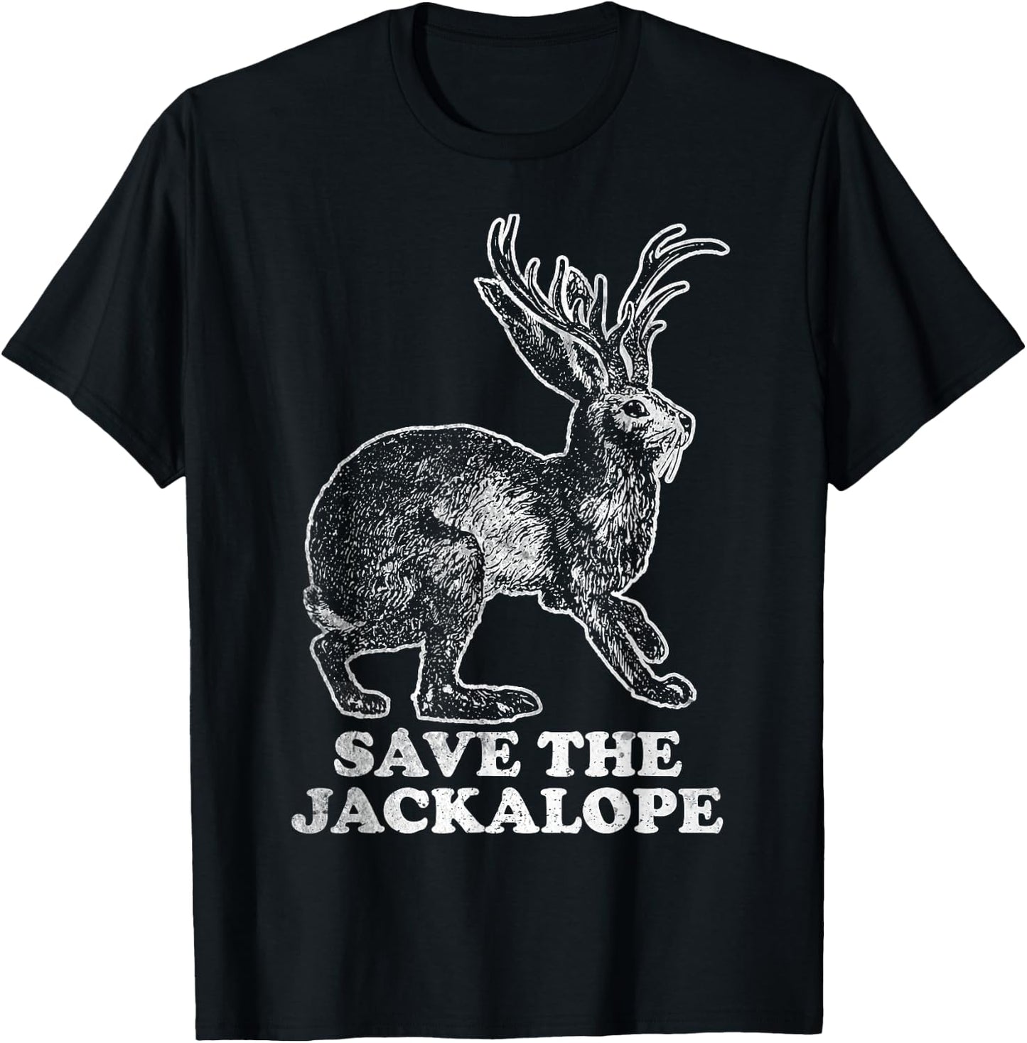 Funny Shirt Save the Jackalope Jack Rabbit Vintage T-Shirt - T-Shirt | Black