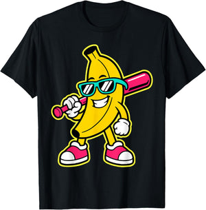Banana Funny Cartoon Kids Youth Boys Girls T-Shirt - T-Shirt | Black