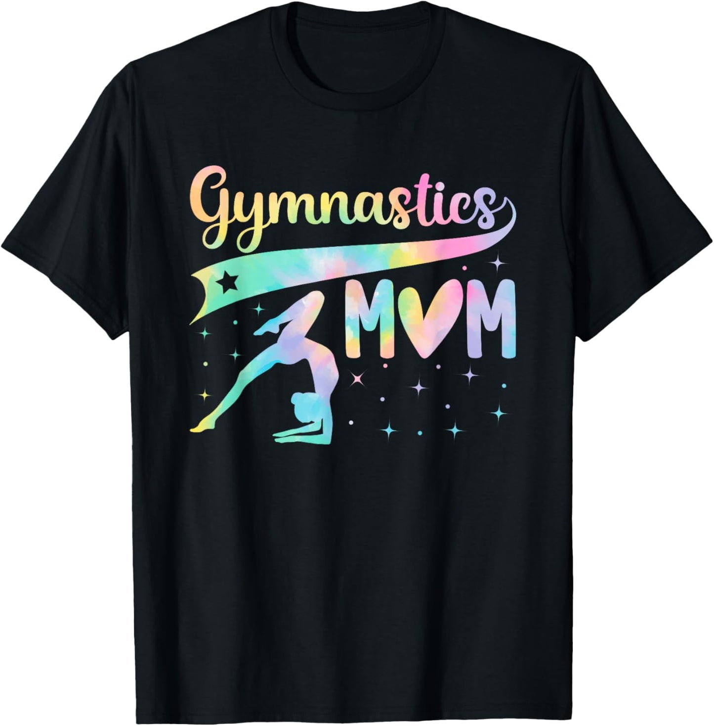 Gymnastics Mom Tie Dye Handstand Girls Women Gymnast T-Shirt - T-Shirt | Black