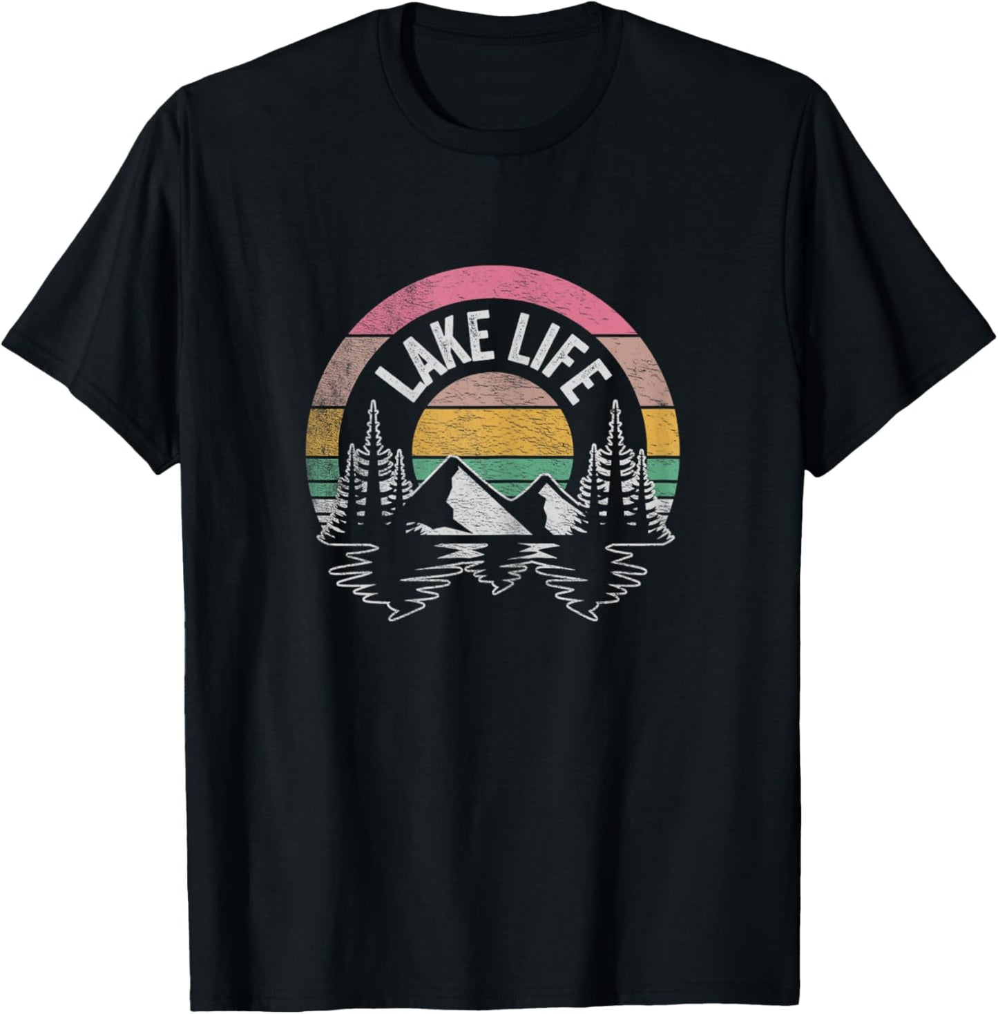 Vintage Lake life Shirt Wildlife Vacation Camper Love Lake T-Shirt - T-Shirt | Black