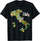 Italy Travel Map Flag Italia Pride Souvenir Vacation T-Shirt - T-Shirt | Black